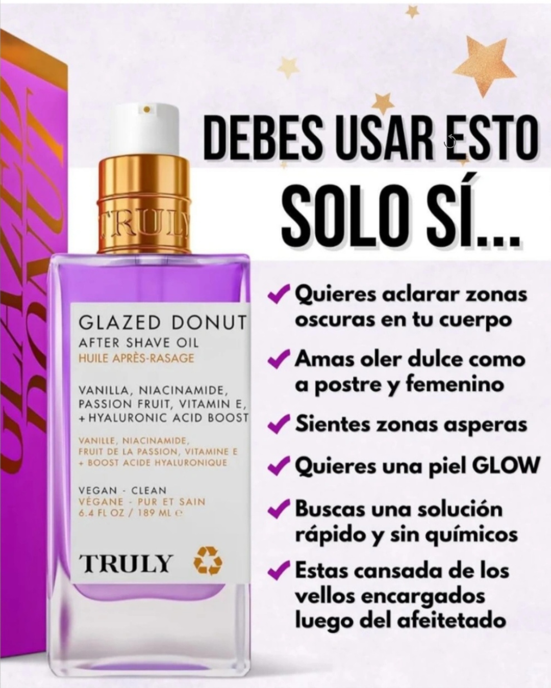 Aceite Truly  para después del afeitado Glazed Donut  ✨