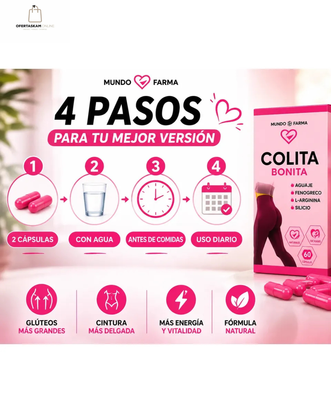 Colita Bonita Curvy Fruit Aumento de Glúteos y Reducción de Grasa :Aguaje + Fenogreco