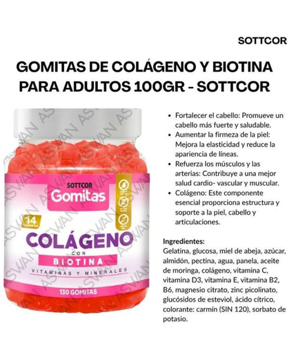 COLAGENO PARA ADULTOS 130 GOMITAS SOTTCOR